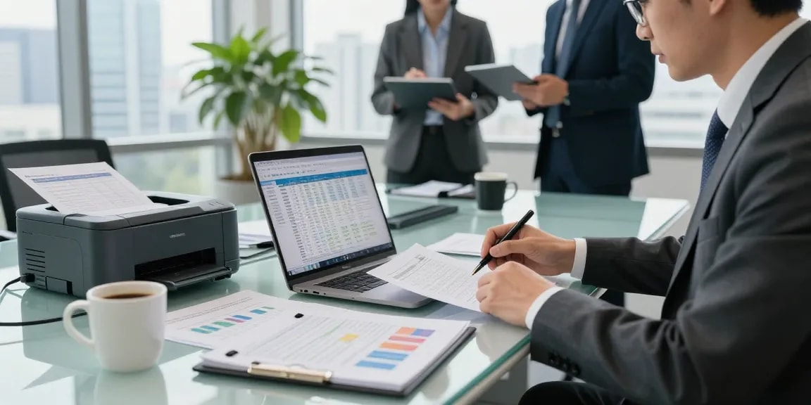 Detailed asset tracing analysis session in a modern office