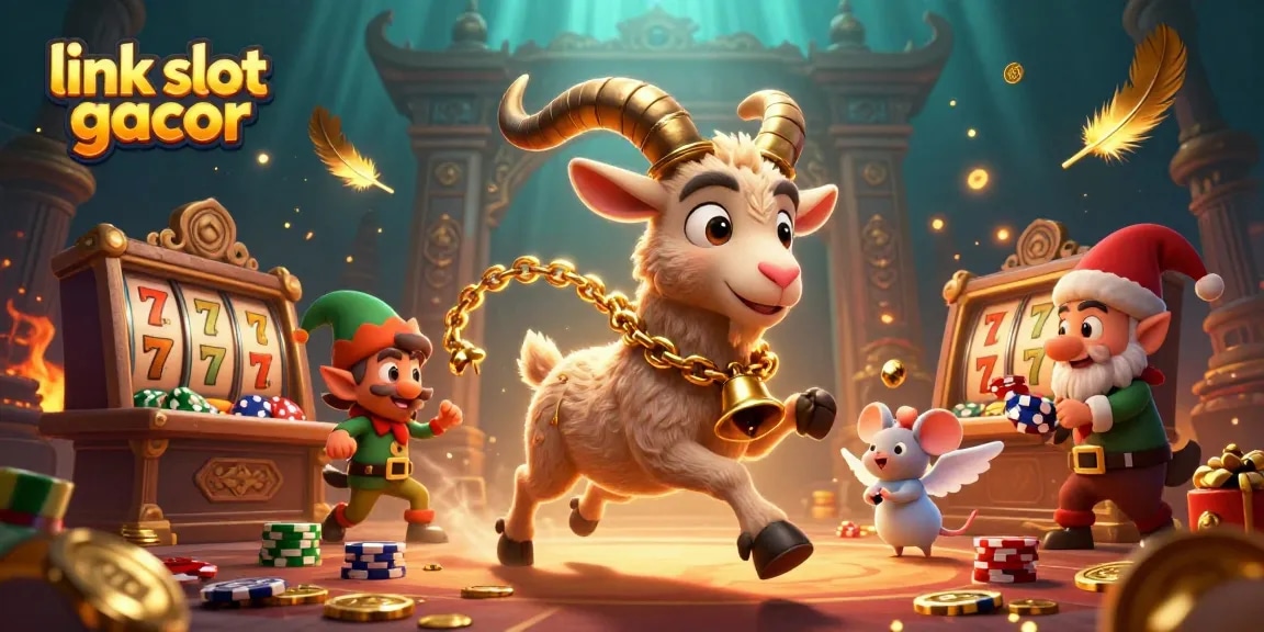 Menggandakan pengalaman di link slot gacor, ilustrasi kasino dengan makhluk fantasi dan elemen judi yang menarik.