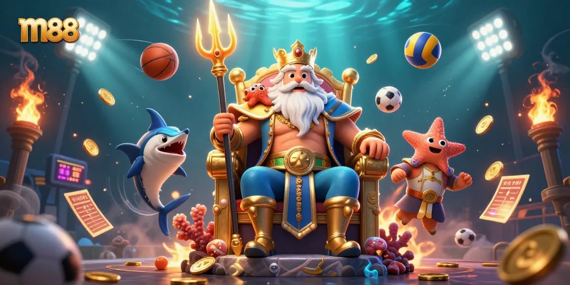Engage in thrilling gameplay with m88 as Neptune presides over a vibrant underwater betting world.