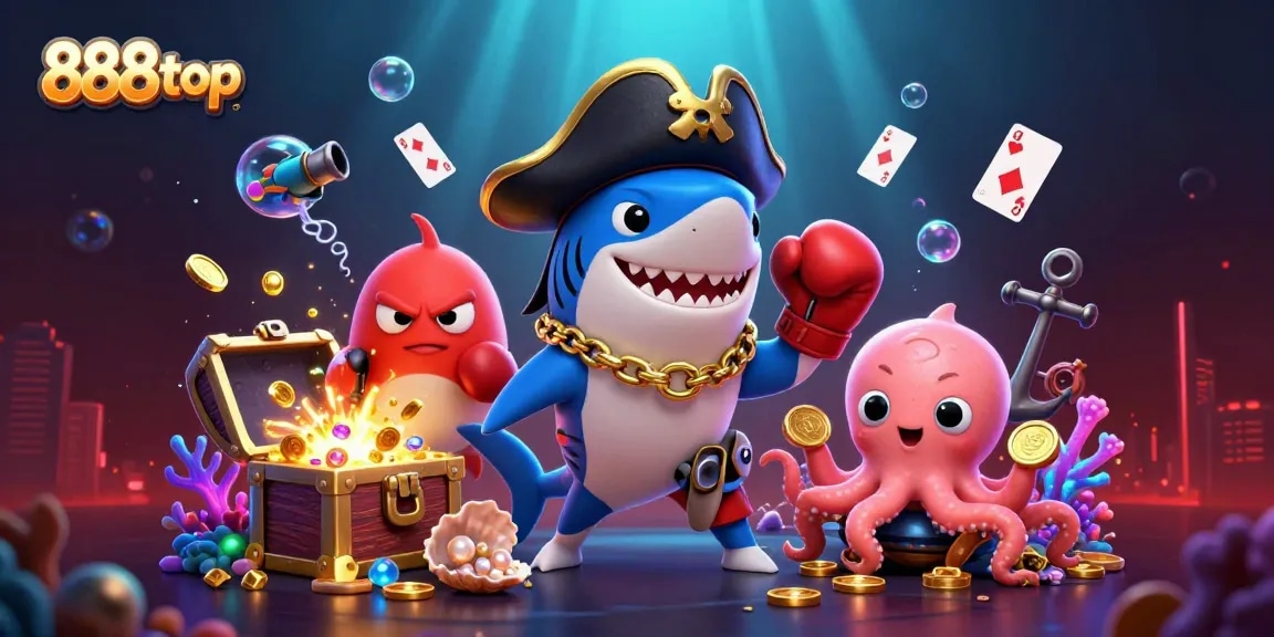 Engage with dynamic gameplay at 888top featuring charming sea creatures and vibrant casino elements.