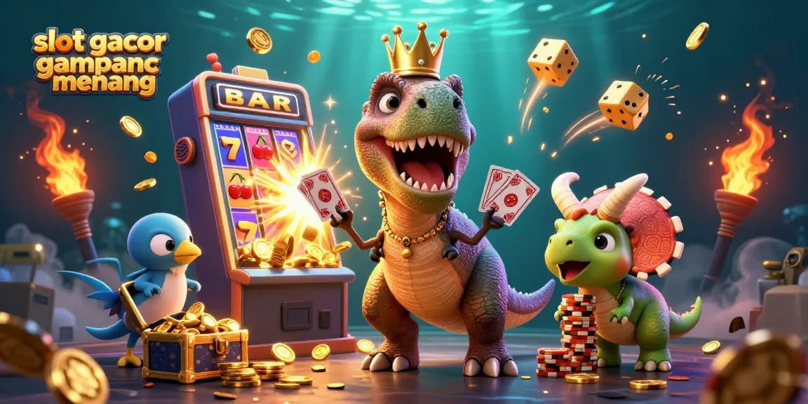 Menangkan jackpot dengan permainan slot gacor gampang menang dari ilustrasi kasino 3D yang menggembirakan.