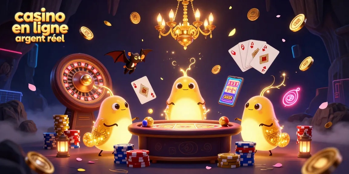 Jouez au casino en ligne argent réel avec des personnages lumineux dans un cadre vibrant.