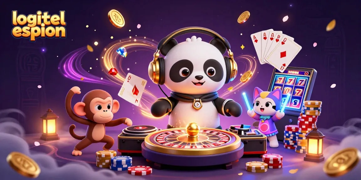 Le logiciel espion surveille les jeux captivants d'un panda DJ entouré de joyaux et de prix.