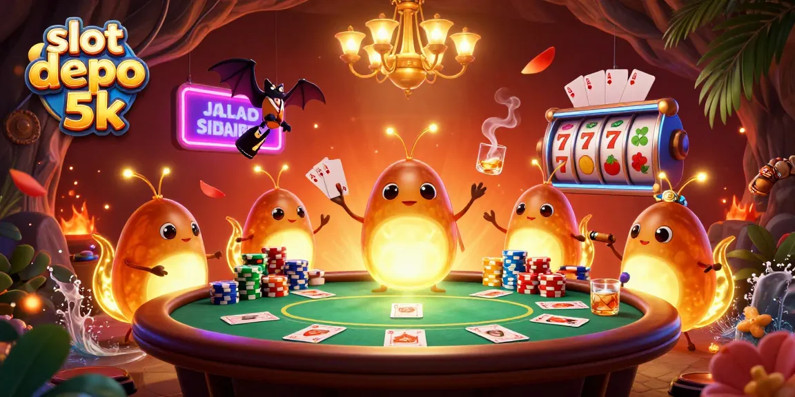 Experience the excitement of slot depo 5k in this vibrant, animated casino scene.
