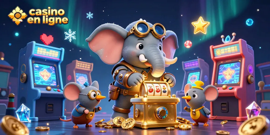 Jouez au casino en ligne avec ce personnage steampunk opérant une machine à sous colorée.
