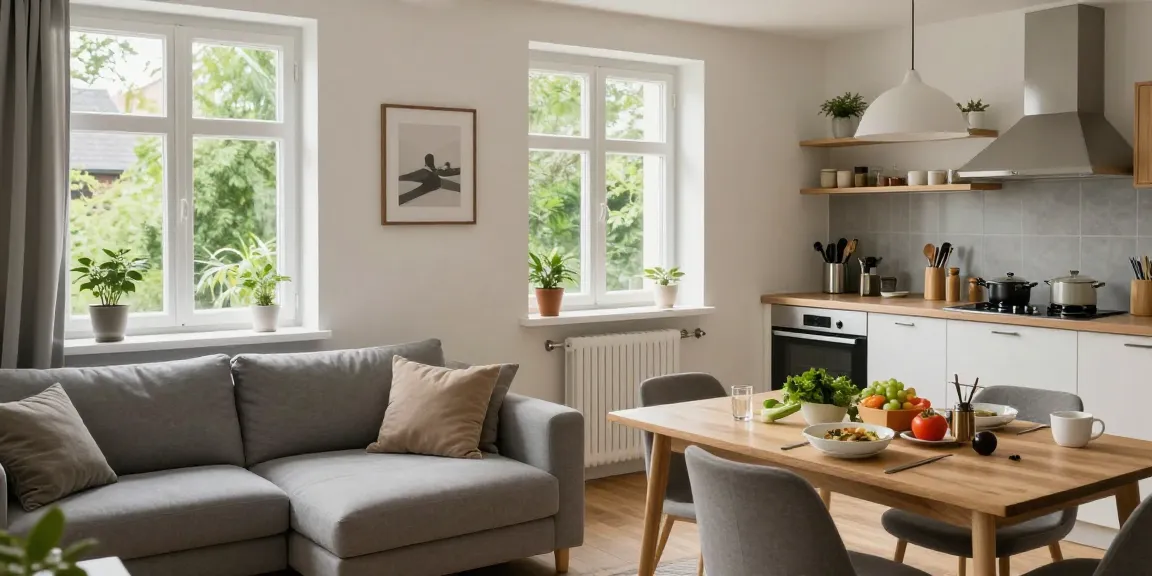 Moderne Monteurwohnung Hannover mit gemütlicher Einrichtung und viel Licht.
