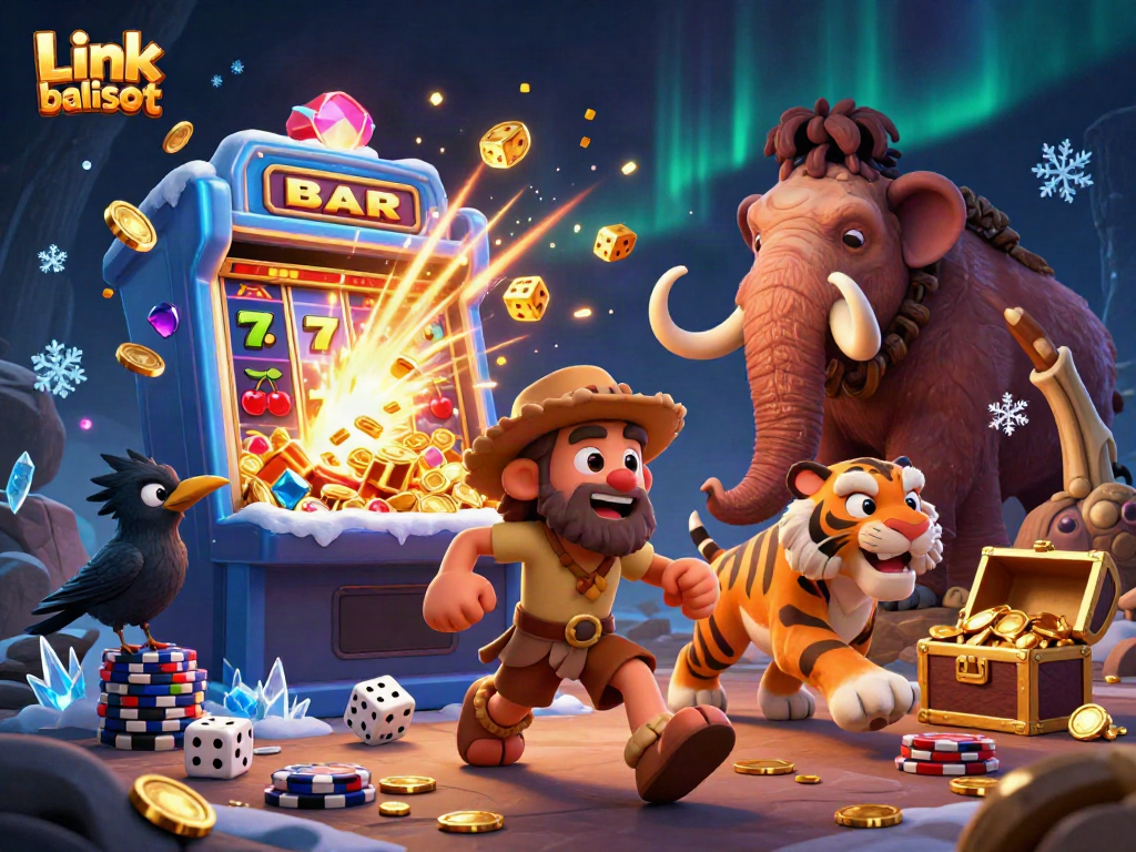 Experience thrilling wins at Link balislot with 3D animated characters and vibrant casino elements.