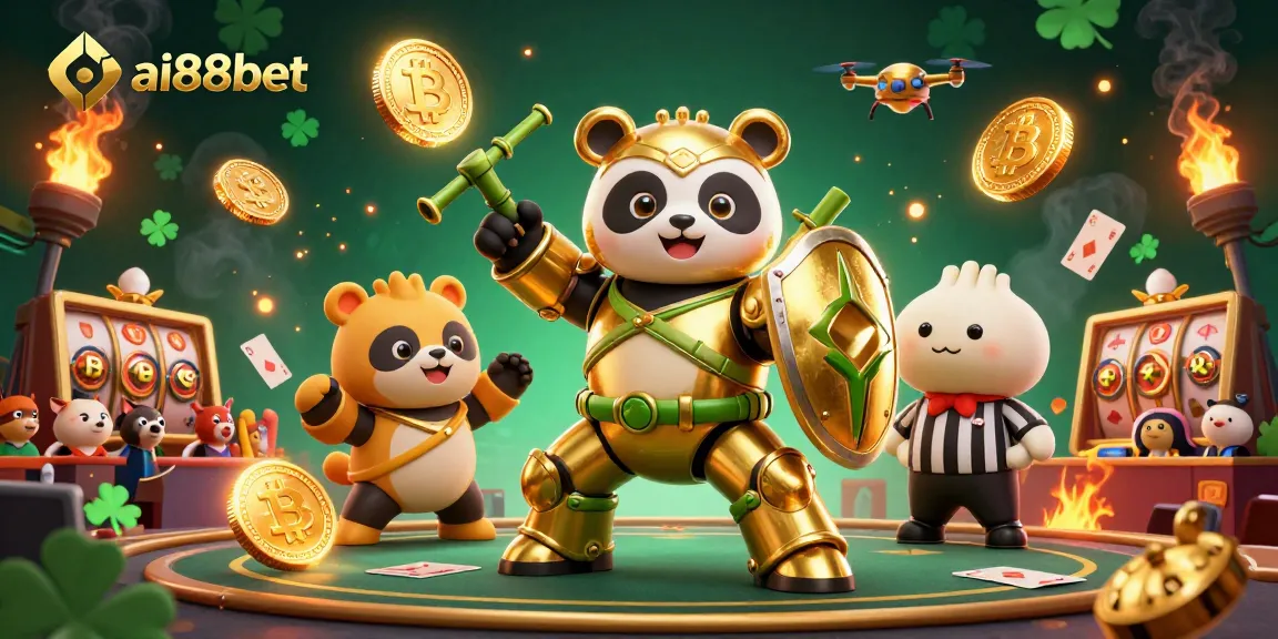 Engage in thrilling games with ai88bet's vibrant 3D casino illustration featuring exciting characters and dynamic elements.