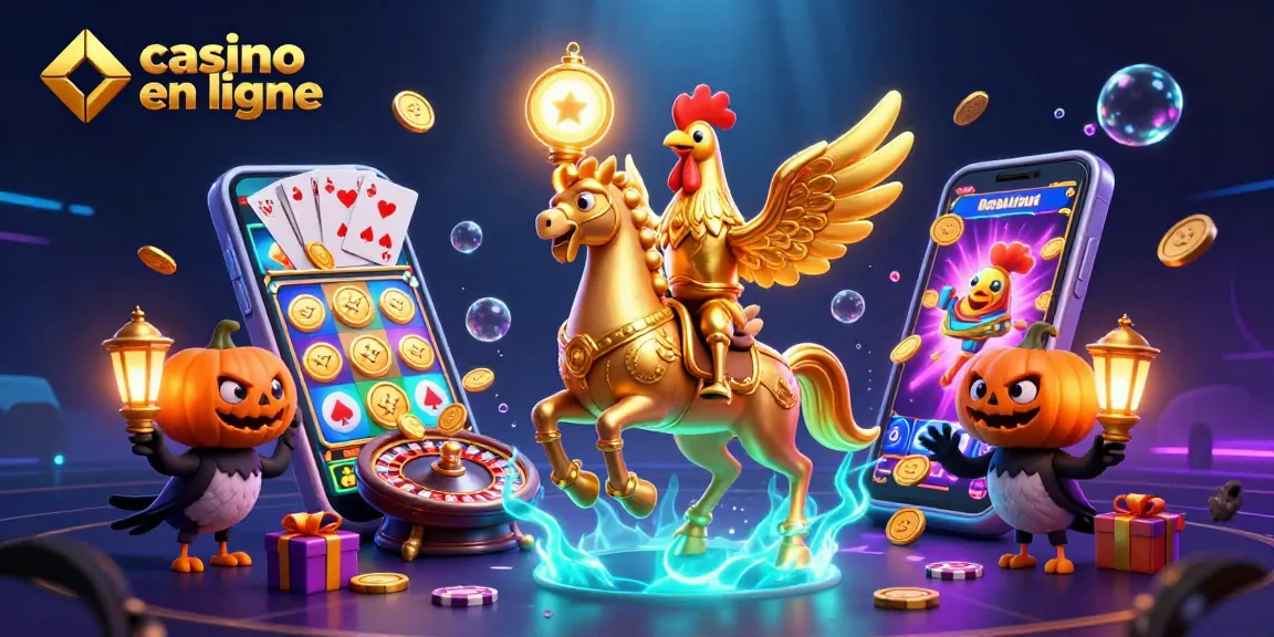 Plongez dans l'univers captivant du casino en ligne avec cette illustration 3D riche en détails et en couleur.