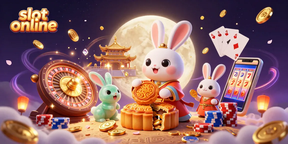 Mainkan slot online dengan keberuntungan, dikelilingi koin emas dan simbol keberuntungan.