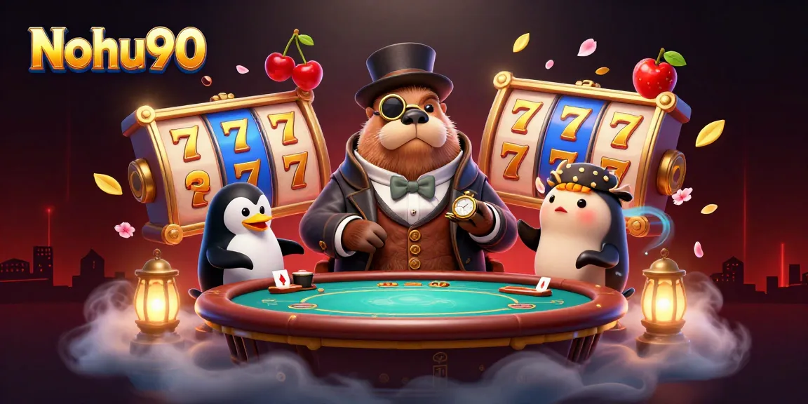 Nohu90 engages players at an underwater casino with vibrant slot reels symbolizing winning chances.