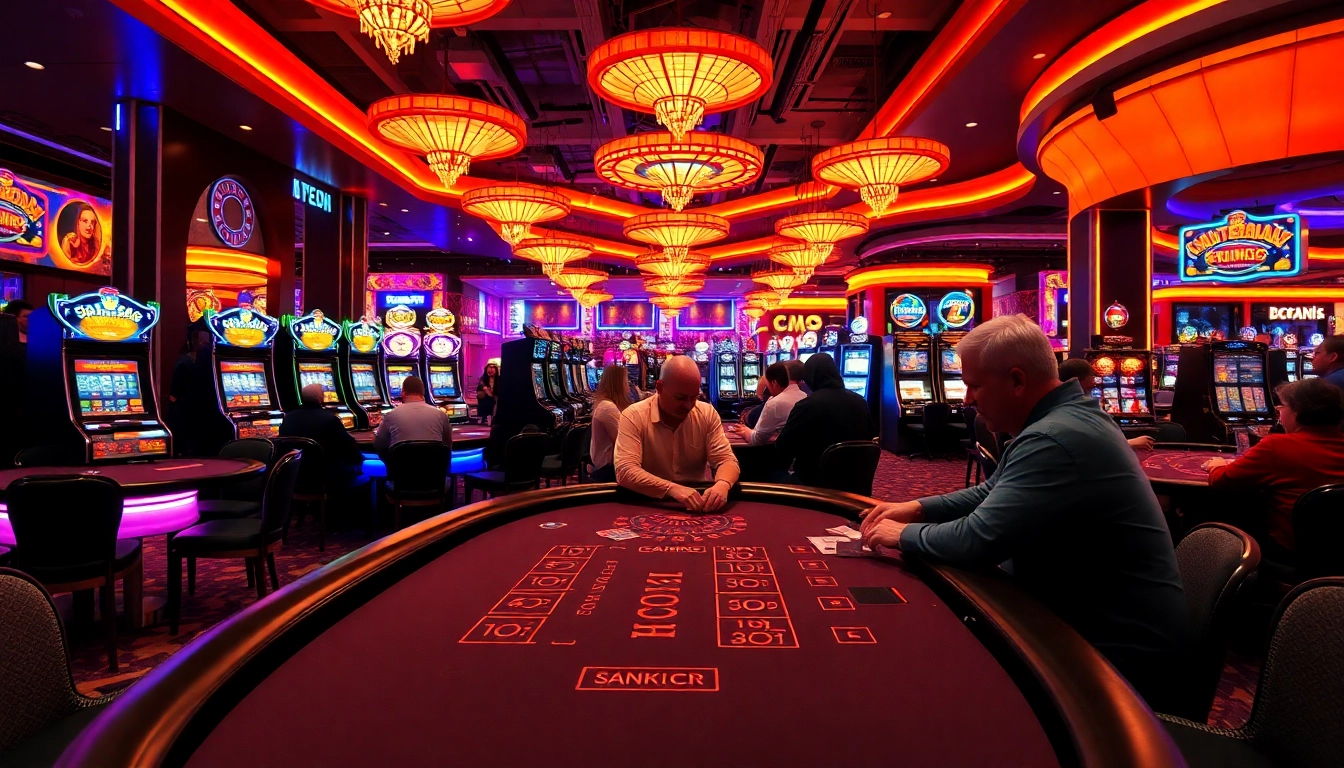 Non gamstop Casino Uk vibrant gaming scene with players at a blackjack table.