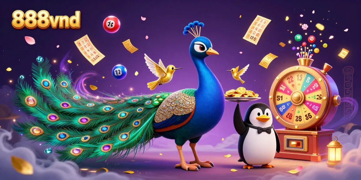Experience the thrill of 888vnd with a colorful 3D casino celebration showcasing vibrant games and prizes.