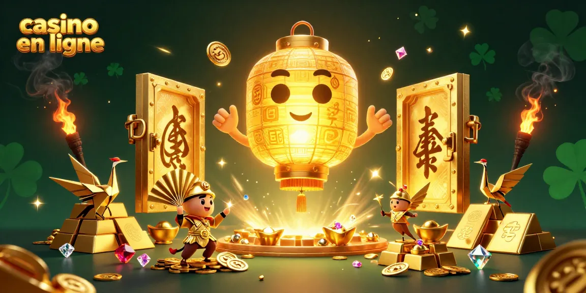 Découvrez le monde du casino en ligne avec une illustration 3D captivante de jeux et de richesses.