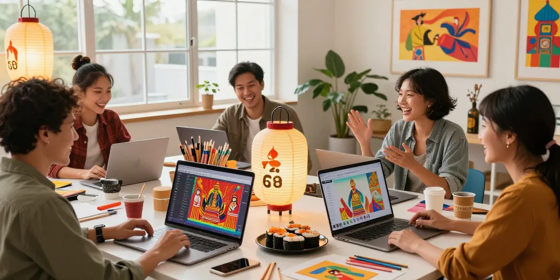 Engaging workspace at https://hanadultalk.com blending Asian culture with Spanish content creation.