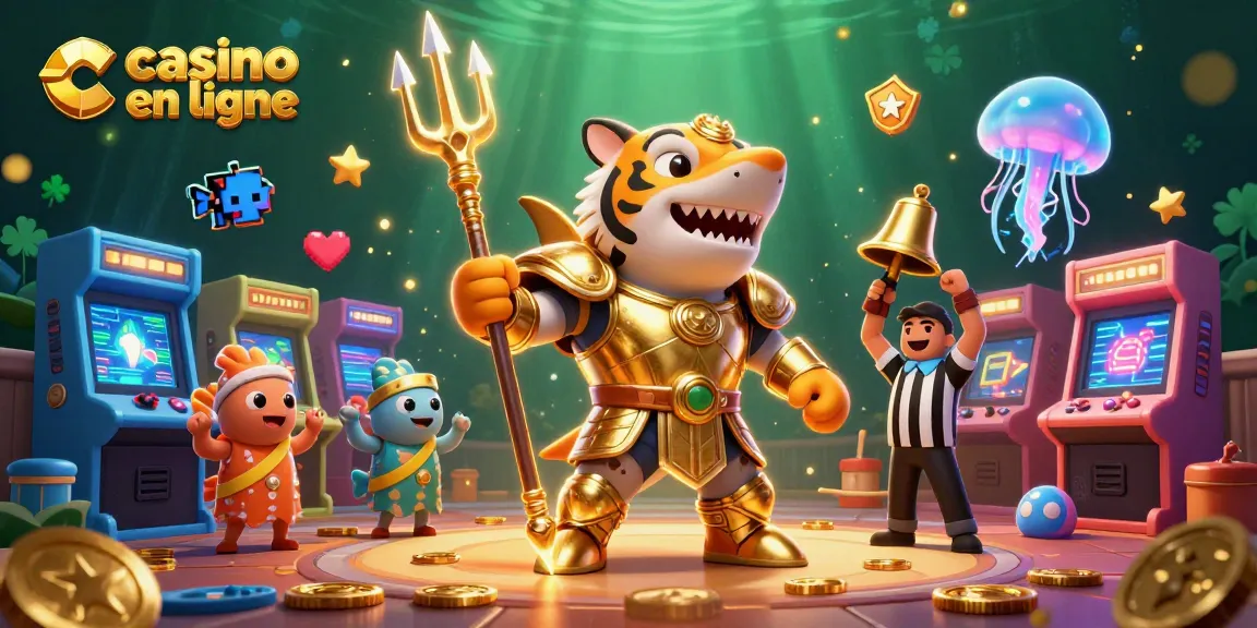 Jouer au casino en ligne avec un tigre en armure et des machines colorées.