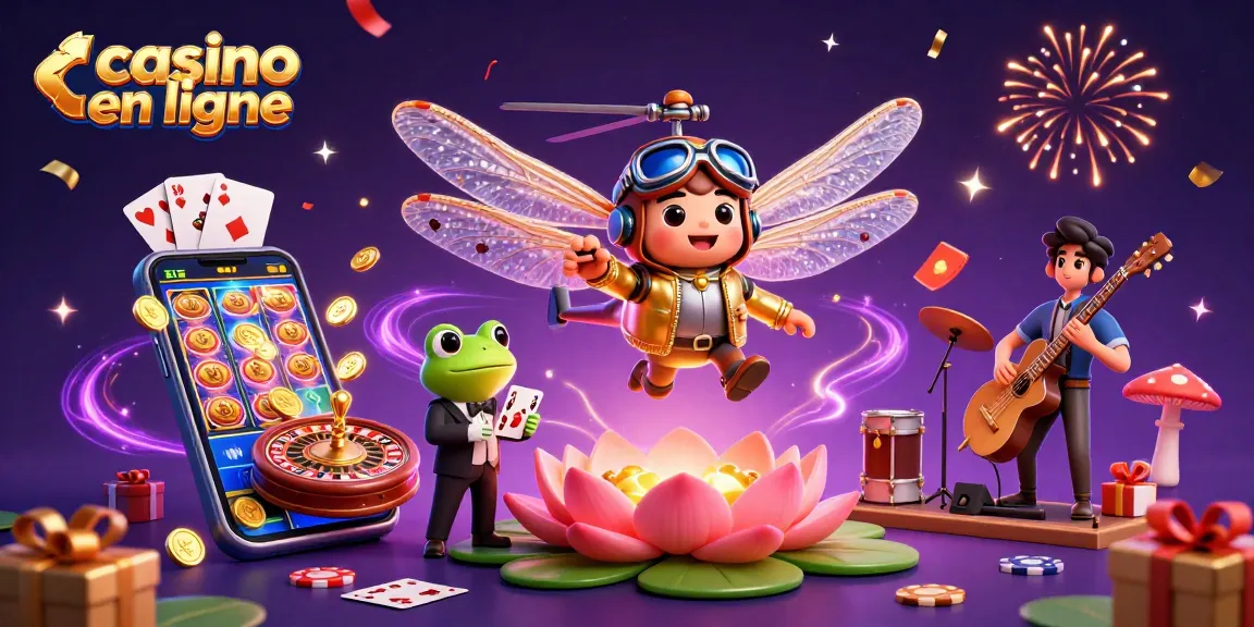 Jouer au casino en ligne et gagner avec des jeux excitants dans une illustration dynamique