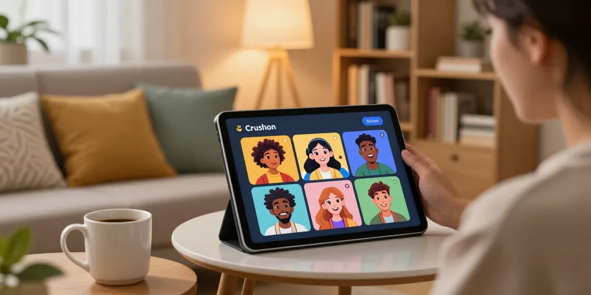 Discover engaging interactions with Crushon AI in a cozy home setting.