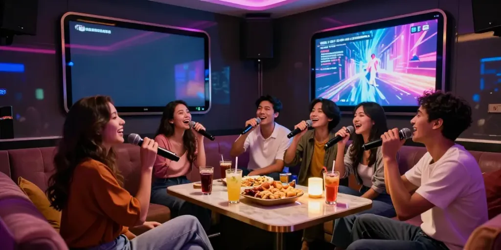 강남 달토에서 신나는 노래방 분위기와 친구들 즐거운 모습