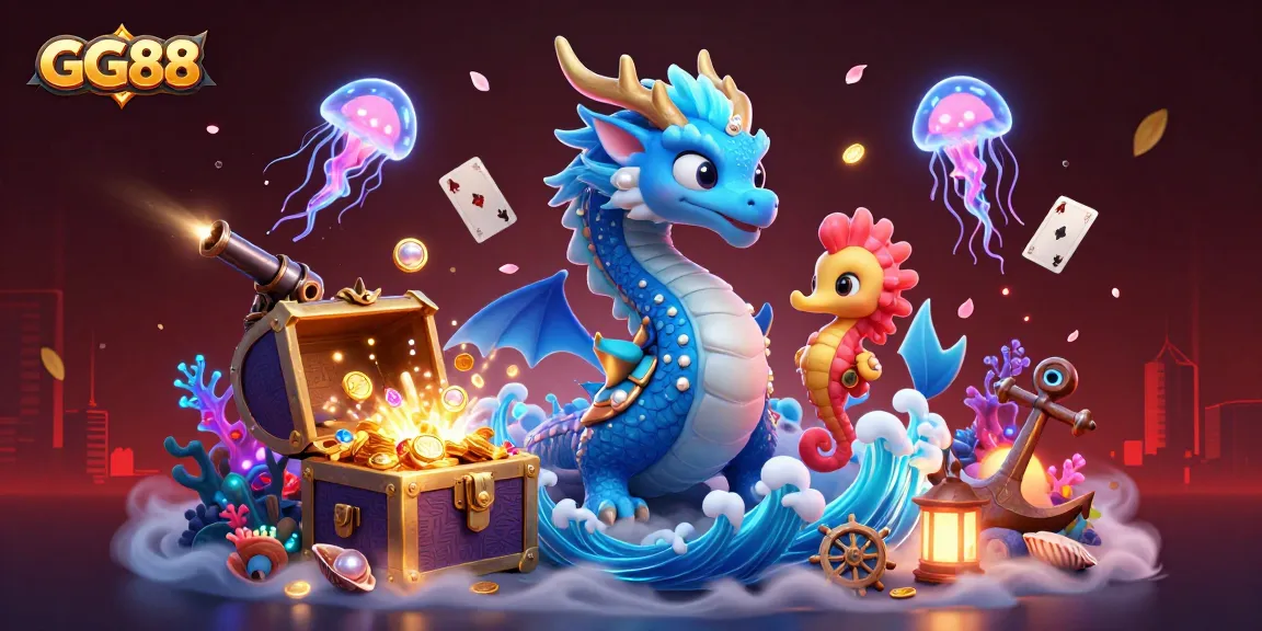 GG88 captures the excitement of underwater treasure gaming with vibrant characters and elements.