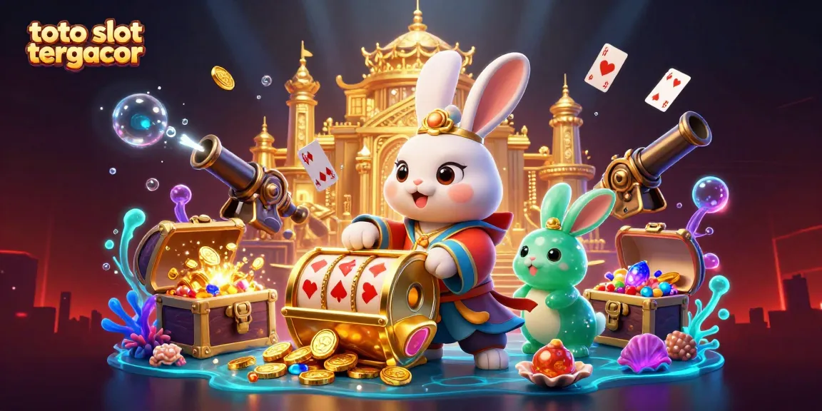 Engage with the thrilling world of toto slot tergacor, featuring vibrant casino elements like jackpot slots and poker chips.