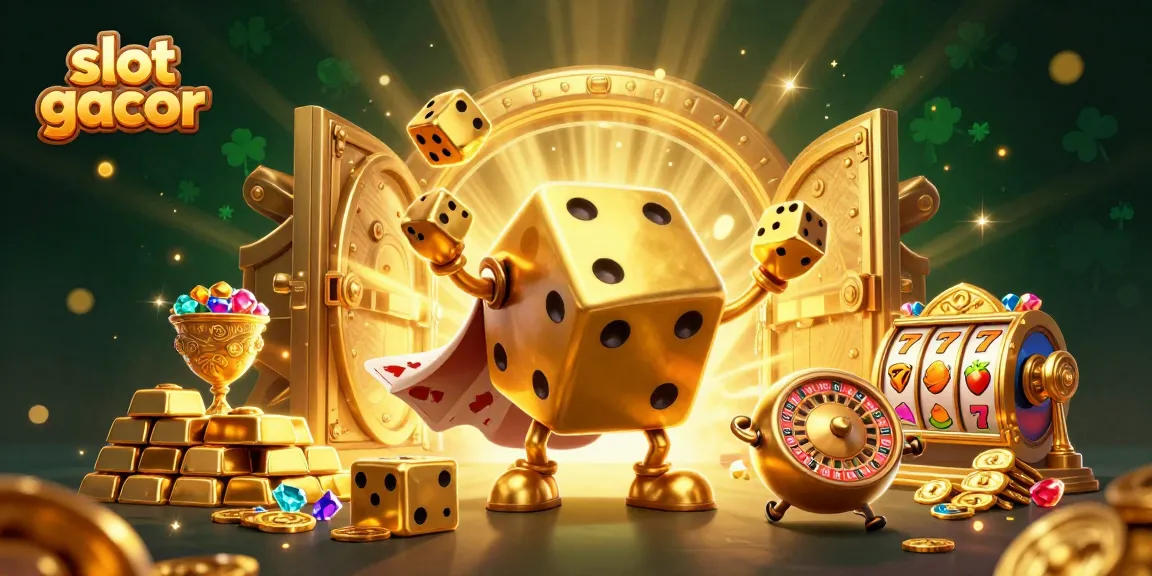Experience exciting slot gacor gameplay with a dynamic 3D illustration featuring vibrant casino elements.