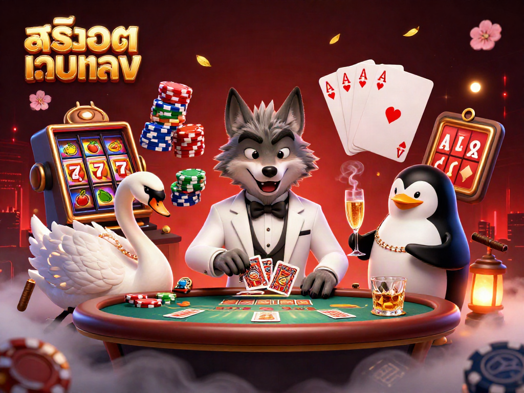 Engage with สล็อตเว็บตรง through a lively casino scene featuring unique characters and rich elements