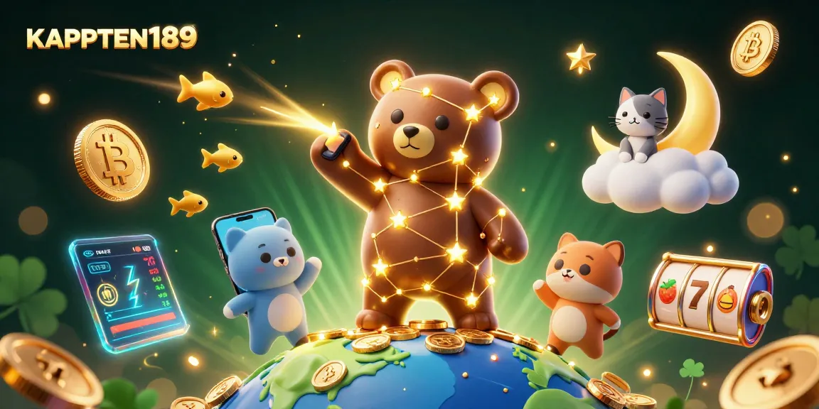 KAPTEN189 mempromosikan permainan slot online terbaik dengan kemewahan koin yang bersinar di langit malam.