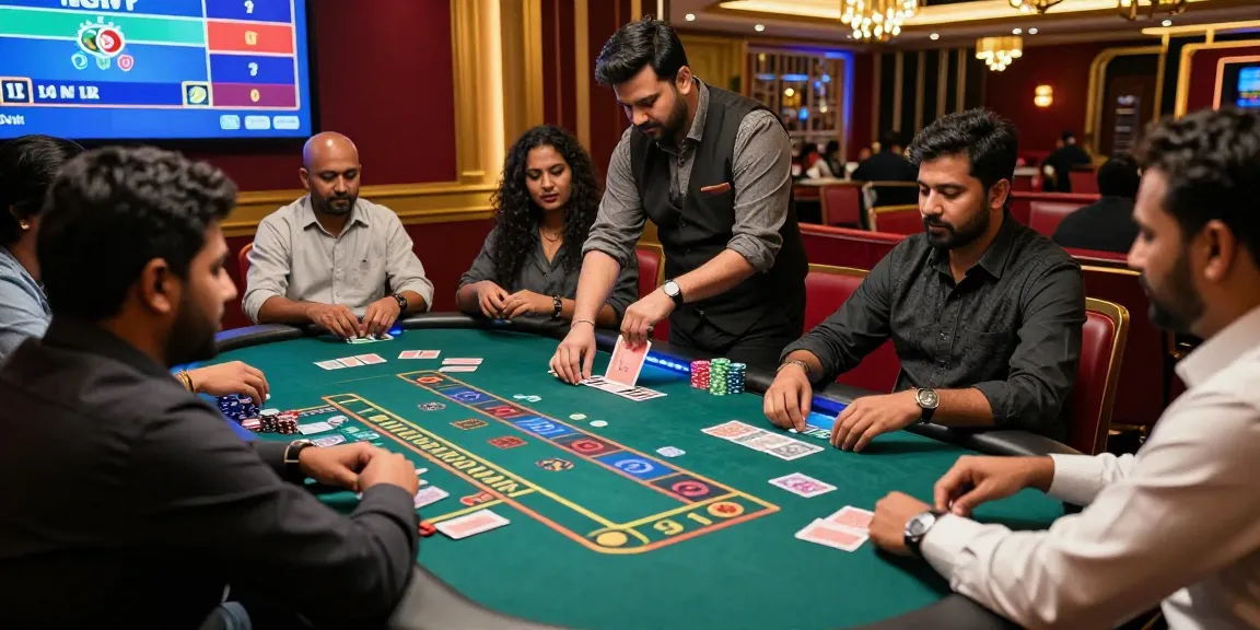 Players enjoying a thrilling Andar Bahar game in a vibrant live casino setting with real dealers.