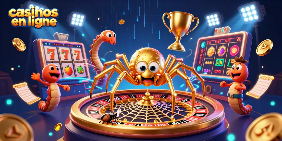 Placer des paris dans les casinos en ligne avec une araignée dorée dans une scène captivante.