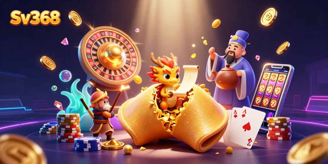 Spin and win at Sv368 with dynamic casino elements like golden coins and playful characters.