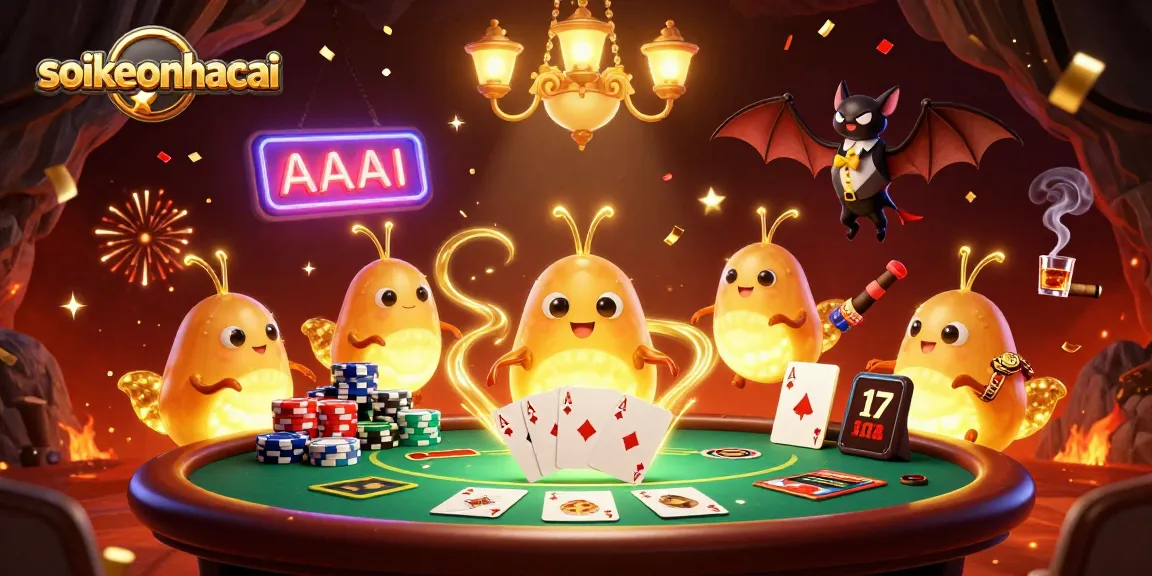 Engage in expert strategies with soikeonhacai while enjoying a vibrant cartoon casino illustration.