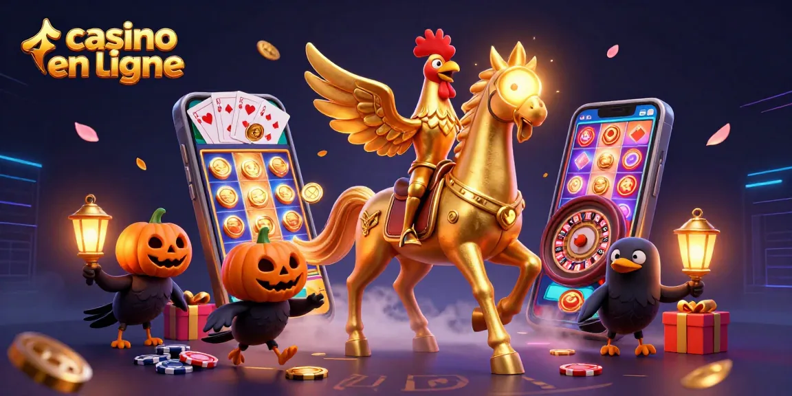Vivez l'excitation d'un casino en ligne avec un magnifique coq d'or à cheval.