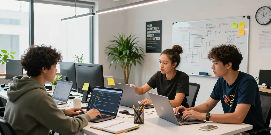 Learn dependency injection with Hilt in a collaborative workspace with developers discussing code solutions.