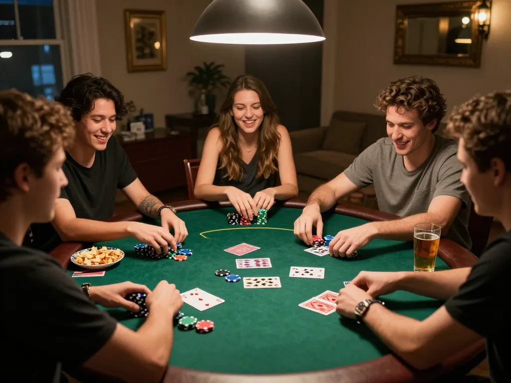 Paito macau predictions made during a lively poker night with friends enjoying their game.