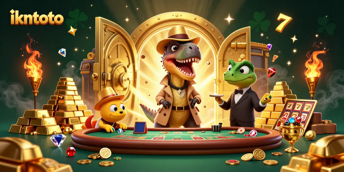 Engage with ikntoto at the blackjack table where a velociraptor and friends playfully unfold a thrilling scene.