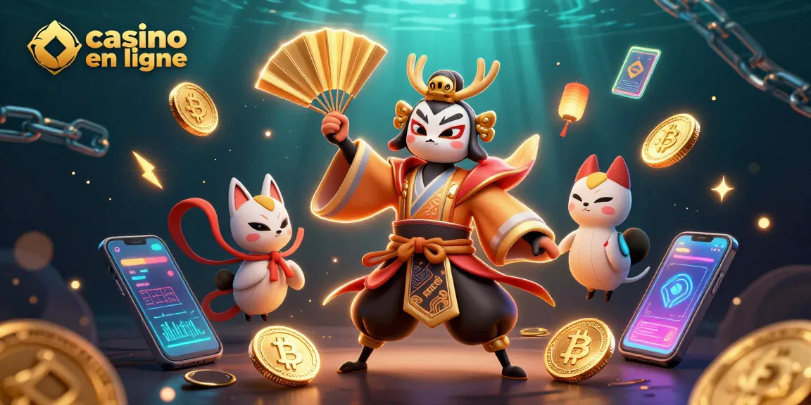 Gagnez sur les machines à sous dans un casino en ligne avec des kimonos de guerriers et des pièces de crypto-monnaie.