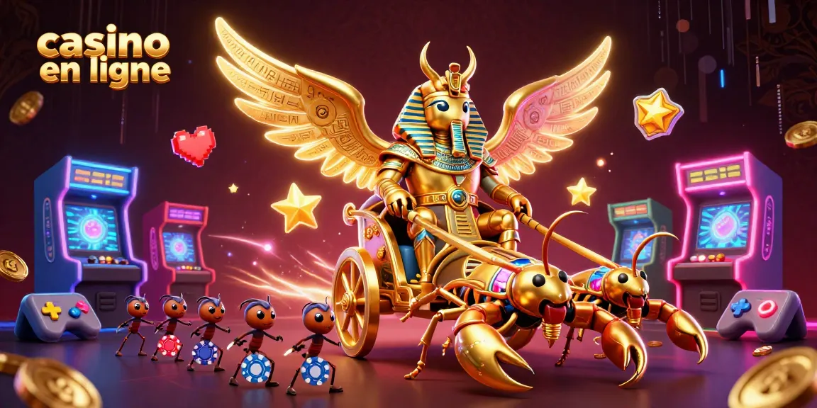 Découvrez le monde captivant du casino en ligne avec une scène animée de jeux captivants et de personnages uniques.