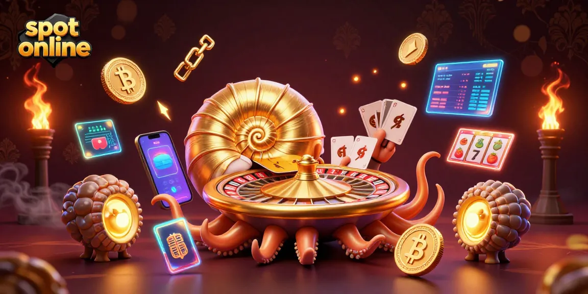 Mainkan slot online dengan nautilus berkilau dan koin kripto yang cemerlang.