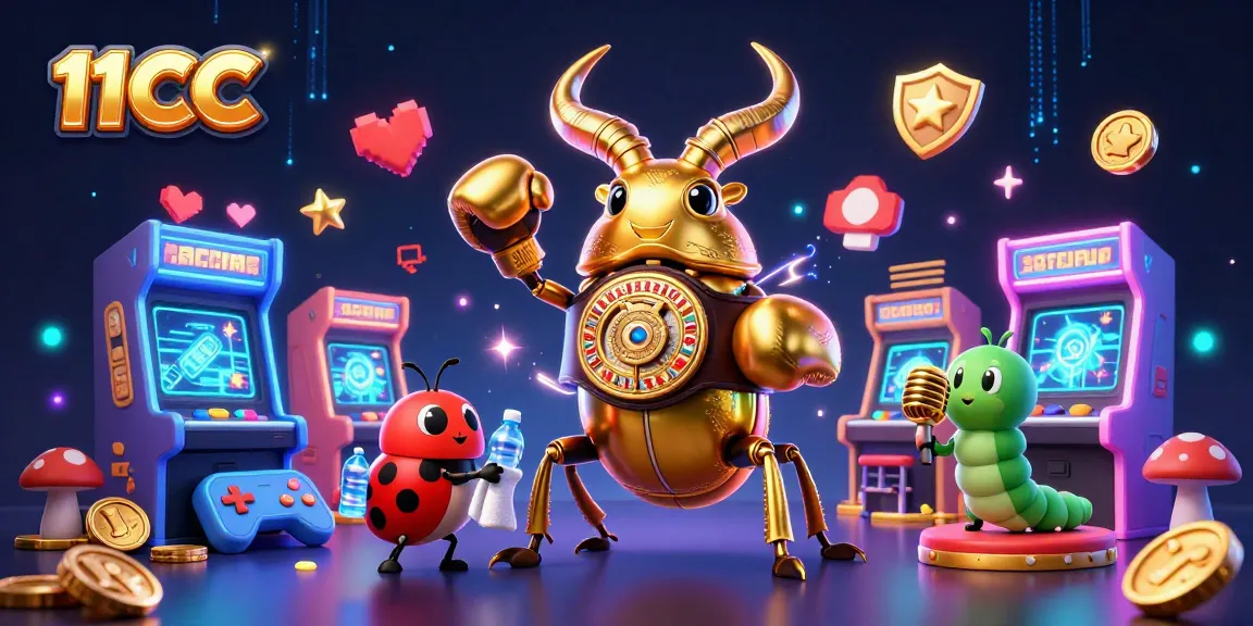 Engage with 11CC's thrilling gaming world featuring vibrant characters and dynamic casino elements.