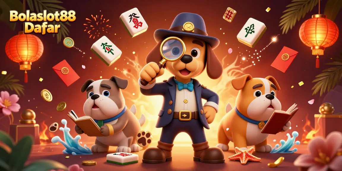 Bolaslot88 Daftar detective scene analyzing poker chip clues amidst vibrant casino elements