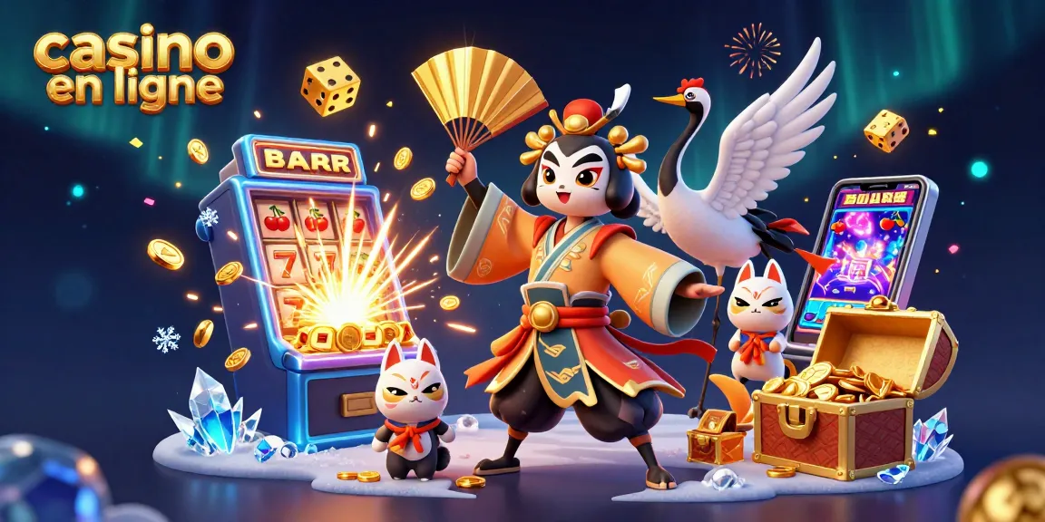 Les joueurs découvrent les machines à sous sur le casino en ligne, entourés de céramiques traditionnelles japonaises.