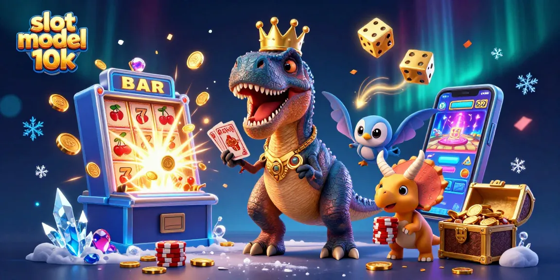 Engage in the fun of slot modal 10k with colorful characters and exciting casino elements overflowing in this lively scene.