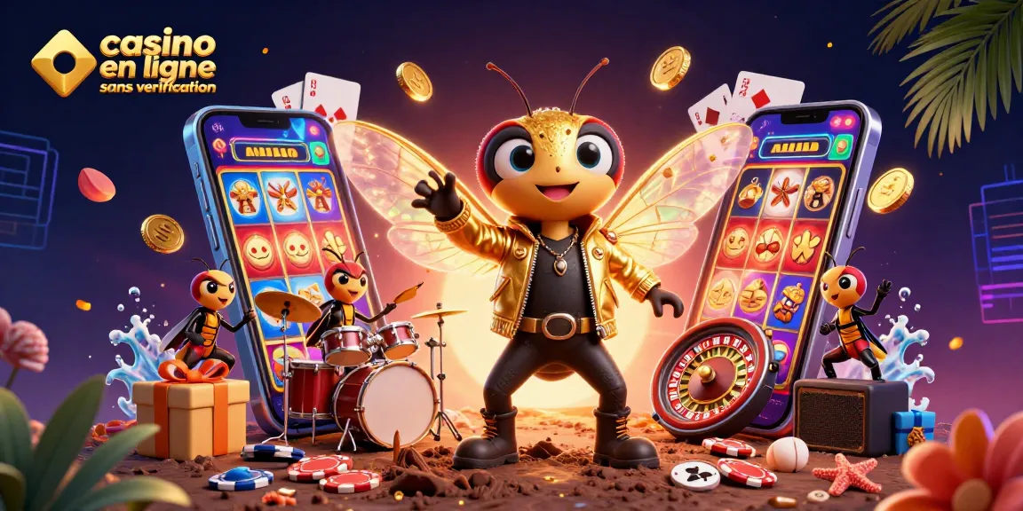 Profitez des jeux de casino en ligne sans vérification avec notre scène dynamique de rockstars et de jeux colorés.